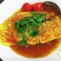 maack's cooksnap of when they made ひき肉とシメジの和風あんかけオムレツ.