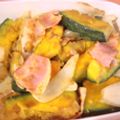 くっくのん's cooksnap of when they made かぼちゃとベーコンのニンニクカレー炒め♪.