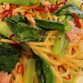 ♡pink's cooksnap of when they made ほうれん草のアーリオオーリオのパスタ.