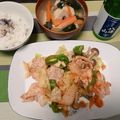 akoreana's cooksnap of when they made 余り物で節約豚キムチ炒め.