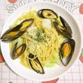 mmameco's cooksnap of when they made ムール貝のパスタ.