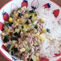 さっつω's cooksnap of when they made とうもろこしの肉味噌丼.