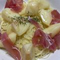 プリズンブレイク's cooksnap of when they made 桃と生ハムの冷製パスタ.