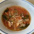 ピーナッツ子♪'s cooksnap of when they made モロヘイヤとトマトのにんにくスープ.