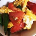＊Kohana＊'s cooksnap of when they made オクラと豚肉、トマトの甘酢卵炒め.