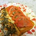 龍青空ママ's cooksnap of when they made フライパンdeサクっと焼きパン+トマト＊.