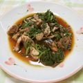 papepo☆'s cooksnap of when they made 春菊とサバ缶炒め煮.