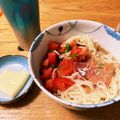 くーー〜's cooksnap of when they made トマト・大葉で☆さっぱりぶっかけそうめん.