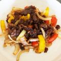 Oxnard_KK's cooksnap of when they made 牛肉・ピーマン・玉ねぎのオイスター炒め☆.