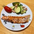 しましまあひる's cooksnap of when they made 簡単！サーモンのバジルオイル焼き.