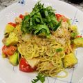 4姉妹の3番目's cooksnap of when they made ♡刺身とアボカドツナトマトの冷製パスタ♡.