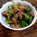 こうのとりヒロシ's cooksnap of when they made 小松菜と牛肉のオイスターソース炒め.