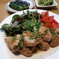 τомоко's cooksnap of when they made 鮪や鰹でゴマの黄金焼き・にんにくポン酢.