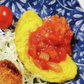 miniまむ♡'s cooksnap of when they made プレーンオムレツ☆バジル＆トマトソース.