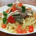 みのるるたん's cooksnap of when they made トマトとサラダチキンの冷製パスタ☆.