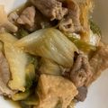 ゆみらんたん's cooksnap of when they made すき焼きの味！豚ばら豆腐白菜白葱で肉豆腐.