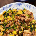 はぴはぴ005's cooksnap of when they made 豚肉とほうれん草と卵の炒め物　簡単.