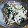 ゆたそうクマ's cooksnap of when they made 簡単♪カニカマ揚げ玉入りほうれん草白和え.