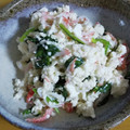 ゆたそうクマ's cooksnap of when they made 簡単♪カニカマ揚げ玉入りほうれん草白和え.