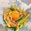 ＊＊めろん＊＊'s cooksnap of when they made 簡単☆ビールのお供に☆生ハムユッケ.
