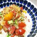 *neige*'s cooksnap of when they made トマトとオクラとツナのサラダ麺.