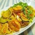 オレンジデイ's cooksnap of when they made 海老のパスタ　～イタリアマンマ直伝～.