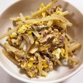yjunjun's cooksnap of when they made さば水煮缶とごぼうの柳川風✿卵とじ.