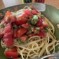 ゆなっちママ's cooksnap of when they made たっぷりトマトとキュウリの冷製パスタ☆.