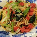 ぴぴ１６'s cooksnap of when they made ほうれん草とスパムのスパゲティ.