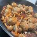 いくらこ○'s cooksnap of when they made ぶなしめじと柔らか肉団子のケチャップ煮.