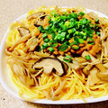 ryo_0u0's cooksnap of when they made ＊納豆と秋のきのこ和風パスタバター風味＊.