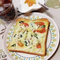 ネコかえる's cooksnap of when they made しらすトマト・トースト❀大葉の香り❀.