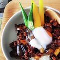 もぐドン's cooksnap of when they made ☆ひき肉夏野菜丼☆.