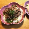 にゃんりんしゃん's cooksnap of when they made なすと牛肉のピリ辛！味噌そうめん.