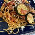 クック2ZMQKF☆'s cooksnap of when they made 茄子とズッキーニのベーコントマトパスタ。.