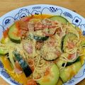 s_i_222's cooksnap of when they made ズッキーニとトマトとベーコンのパスタ.