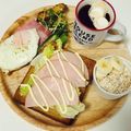 choco831's cooksnap of when they made サンドイッチ風♡ハムチーズレタストースト.