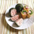 yesmama's cooksnap of when they made 今話題？のスイカおにぎり♬.