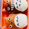 まままは母's cooksnap of when they made バターロールでトトロのサンド＊キャラ弁.
