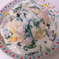 ＊RJ＊'s cooksnap of when they made ホウレン草のクリームソースオムライス.