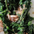カクヨ's cooksnap of when they made 冷凍ほうれん草のおかか胡麻バター炒め.