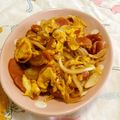 赤い電話's cooksnap of when they made ☆玉ねぎ・卵・ウインナー炒め☆.