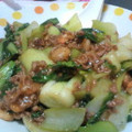 ○さゅﾝ○'s cooksnap of when they made ちんげん菜と小えびの挽き肉炒め.