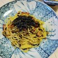 kazunaring's cooksnap of when they made ＊辛子高菜とベーコンのピリ旨パスタ＊.