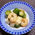 ☆あいちゃん's cooksnap of when they made エビとオクラ・長芋の柚子胡椒あえ♪.
