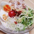 miuranana's cooksnap of when they made 食べるラー油で、豚しゃぶ豆乳そうめん.