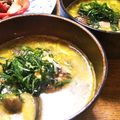 クリーピングタイム☆'s cooksnap of when they made なすとサバ缶のカレーみそスープ.
