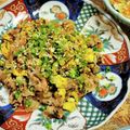 kazunaring's cooksnap of when they made 節約メイン♡豚こまと卵のにんにく高菜炒め.