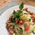 としえちゃん♪'s cooksnap of when they made たっぷりトマトとキュウリの冷製パスタ☆.