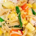 りーとぽん's cooksnap of when they made アスパラといかときのこのバターポン酢炒め.